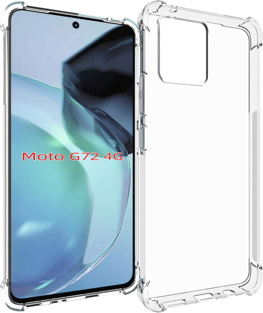 Motorola Moto G72 - AirPillow Cushion Transparent Soft Clear TPU Four Corners Protective Case - Polar Tech Australia