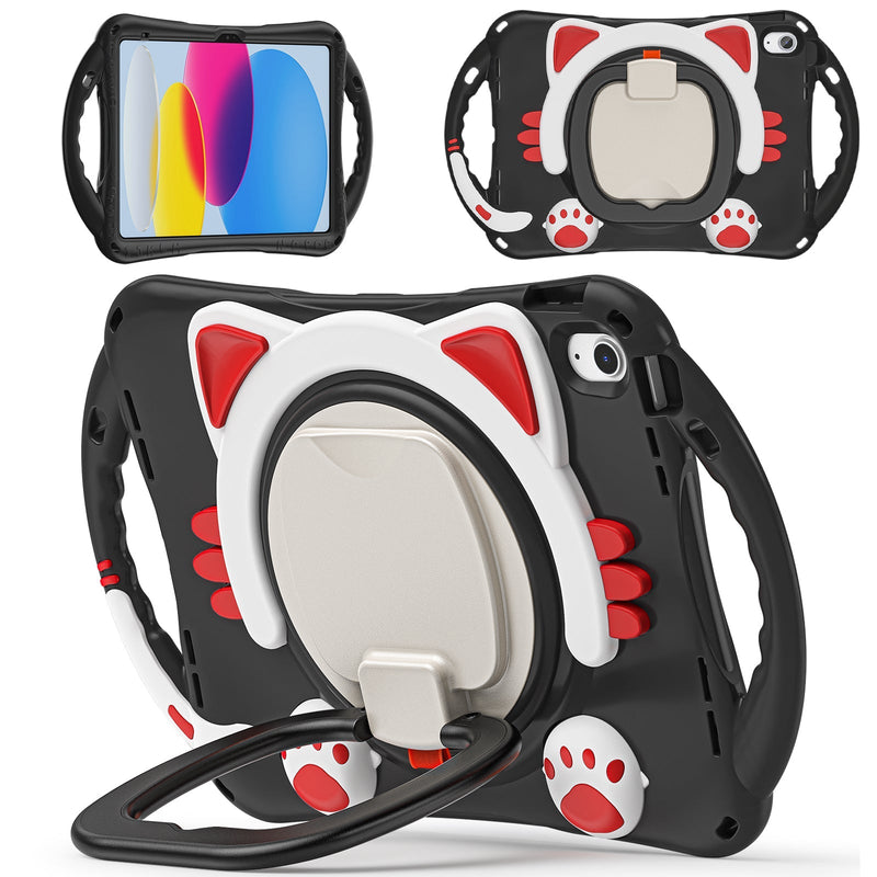 Chargez l&#39;image dans la visionneuse de la galerie, Apple iPad Mini 1/2/3/4/5 EVA Kid Friendly Cat Style Heavy Duty Case with Handle Stand Ring - Polar Tech Australia

