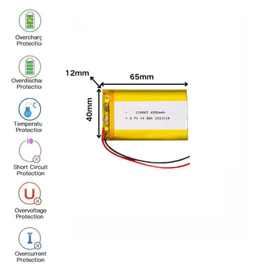 [PH2.0-JST Connector][124065] Universal 4000mAh 3.7V Rechargeable Li-Ion Lithium Polymer Battery - Polar Tech Australia