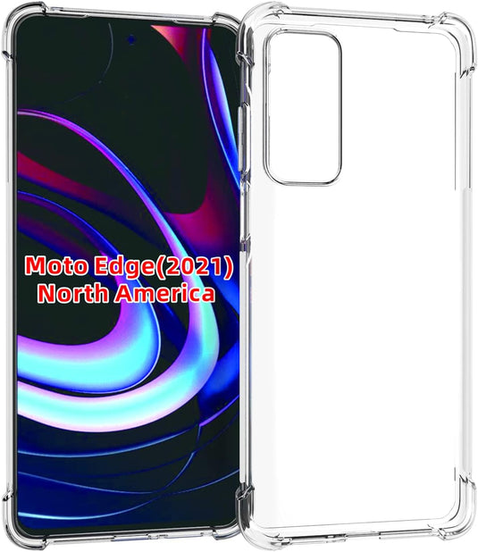 Motorola Moto Edge 2021 - AirPillow Cushion Transparent Soft Clear TPU Four Corners Protective Case - Polar Tech Australia