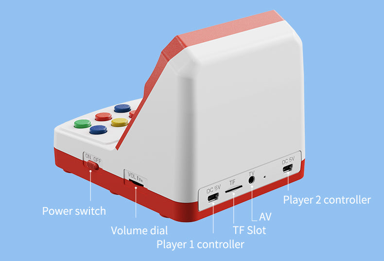 Load image into Gallery viewer, POWKIDDY A6 Plus Retro Handheld Game Console with 100+ Classic Games Portable Game Player with 3D Rocker 2 Wired Gamepads Support TV Connection - Polar Tech Australia
