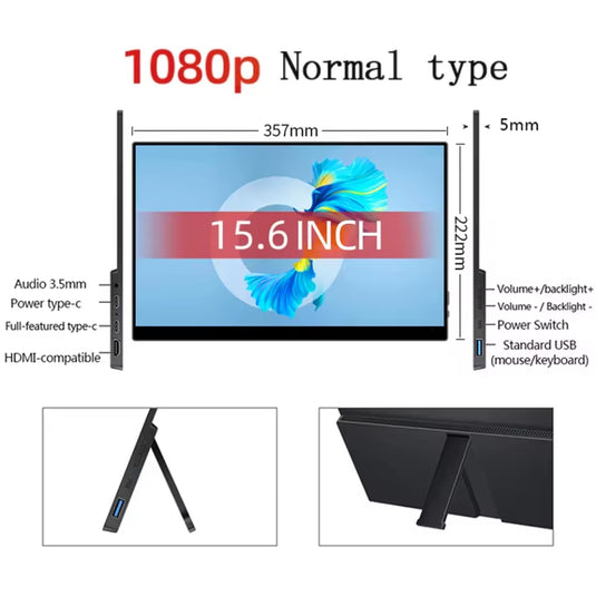 [SF15] 15.6 Inch 1920*1080p FHD Touch Screen Portable Monitor with Type-C USB HDMI-Compatible for Expand Mobile PC Laptop Game Display ERESE