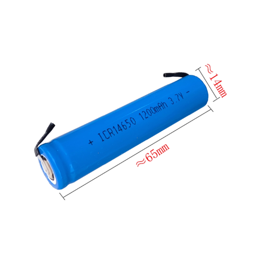[With Nickel Strip] 14650 1200mAh 3.7V Rechargeable Li-Ion Battery