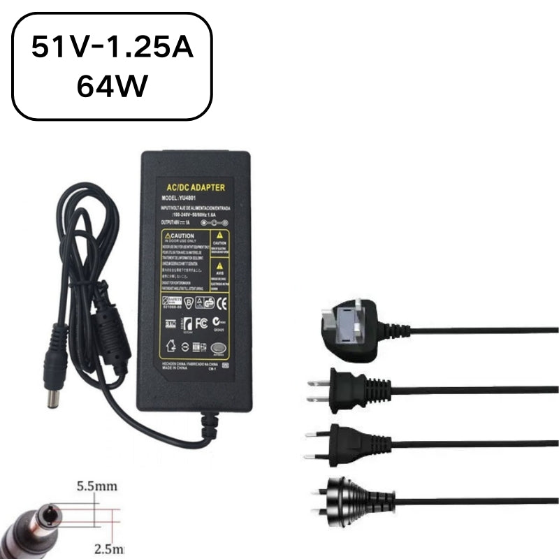 Chargez l&#39;image dans la visionneuse de la galerie, [51V-1.25A][5.5x2.5] Universal Computer/Monitor/CCTV POE Switch - Power Supply Adapter Wall Charger - Polar Tech Australia
