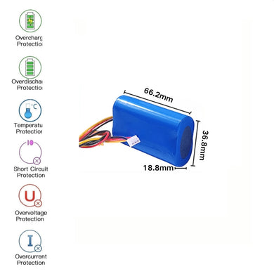 [PH2.0-3P JST Connector][18650] Universal 2600mAh 7.4V Rechargeable Li-Ion Lithium Polymer Battery - Polar Tech Australia
