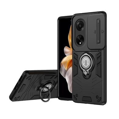OPPO A78 4G (CPH2565) - Heavy Duty Ring Holder Case with Shockproof & Camera Guard Design - Polar Tech Australia
