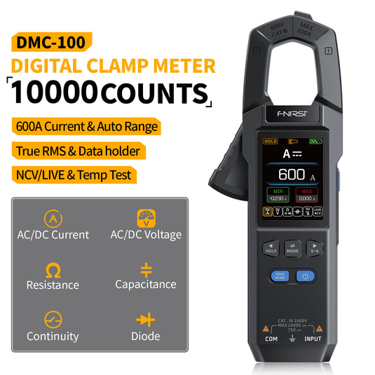 [DMC-100] FNIRSI DC AC Current Voltage Clamp Meter Digital Multimeter
