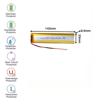[PH2.0-JST Connector][8533142] Universal 5100mAh 3.7V Rechargeable Li-Ion Lithium Polymer Battery - Polar Tech Australia