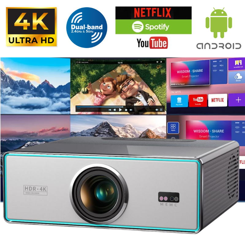Cargue la imagen en el visor de la galería, [AN37] 1080P Native Support 4K 1000 ANSI 26000 Lumens Android Smart Profession Projector

