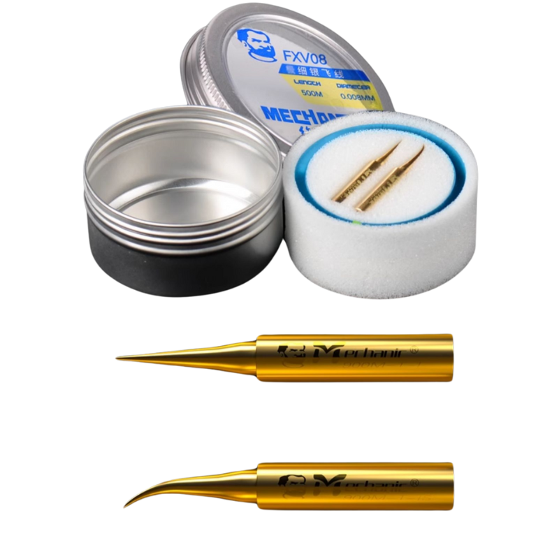 Cargue la imagen en el visor de la galería, [FXV08] [0.008mm] Mechanic Silver Jumper Wire and Soldering Tips Set for Precision Mobile Phone Repairs - Polar Tech Australia
