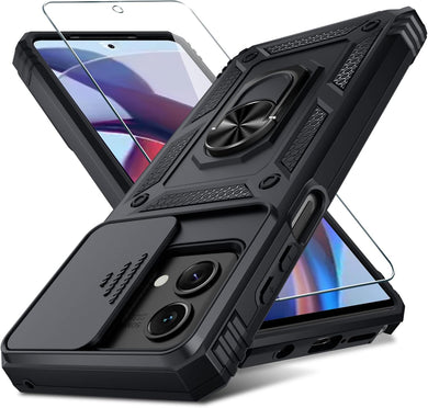[Magnetic Ring Kickstand][Slide Camera Cover] Motorola Moto G Stylus 5G 2023 - Shield Shockproof Rugged Heavy Duty Case - Polar Tech Australia