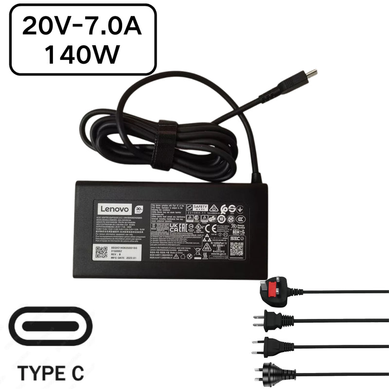 Chargez l&#39;image dans la visionneuse de la galerie, [20V-7.0A/140W][Type C] Lenovo IdeaPad Pro 5 Lenovo Slim Pro 7 Laptop AC Power Supply Adapter Charger - Polar Tech Australia
