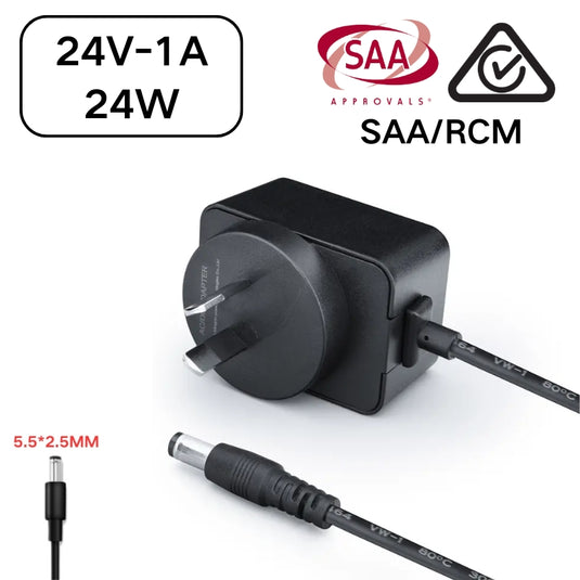 [SAA/RCM][24V][5.5x2.5 & 5.5x2.1] Universal Computer/Monitor/LED Strip/Light Module/Speaker/CCTV/Router/Camera - Power Supply Adapter Wall Charger