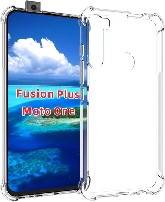 Motorola Moto One Fusion Plus - AirPillow Cushion Transparent Soft Clear TPU Four Corners Protective Case - Polar Tech Australia