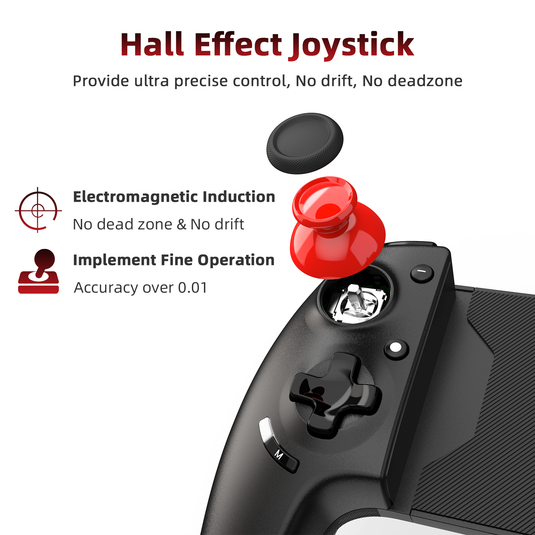 AB02S Wireless Game Controller for Switch & iOS Hall Effect Joystick 6-Axis Gyro Turbo Programmable Dual Vibratio