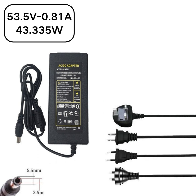 Chargez l&#39;image dans la visionneuse de la galerie, [53.5V-0.81A][5.5x2.5] Universal Computer/Monitor/CCTV POE Switch - Power Supply Adapter Wall Charger - Polar Tech Australia
