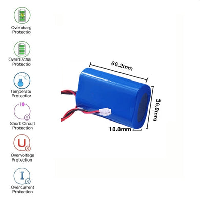 [PH2.0-JST Connector][18650] Universal 6000mAh 3.7V Rechargeable Li-Ion Lithium Polymer Battery - Polar Tech Australia