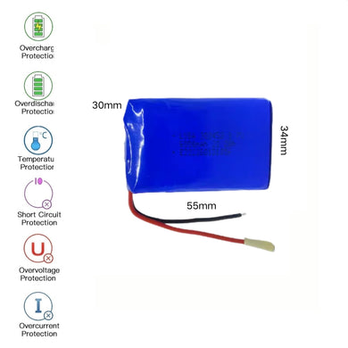 [PH2.0-JST Connector][303453] Universal 6000mAh 3.7V Rechargeable Li-Ion Lithium Polymer Battery - Polar Tech Australia