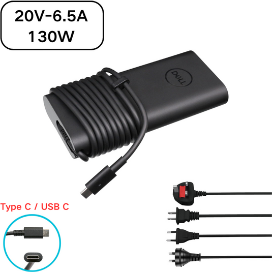 [20V-6.5A/130W][Type-C] Dell Latitude Precision Laptop AC Wall Travel Super Fast Charger Travel Adapter - Polar Tech Australia