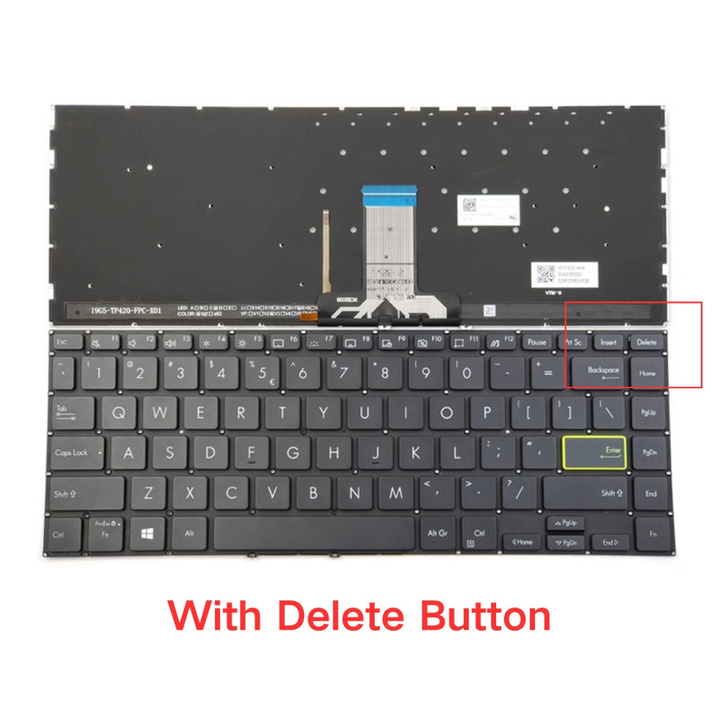 Cargue la imagen en el visor de la galería, ASUS VivoBook Flip 14 TM420 TM420IA TP420 TP470 - Keyboard With Back Light US Layout Replacement Parts - Polar Tech Australia
