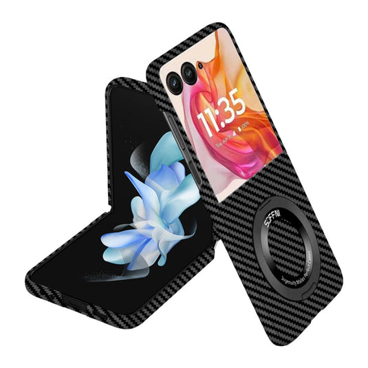 [360° Rotating Bracket] Motorola Razr 50/Ultra - Carbon Fiber Style MagSafe Magnetic Shockproof Protective Case - Polar Tech Australia