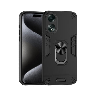 OPPO A17 (CPH2477) - Shockproof Metal Ring Holder Phone Case - Polar Tech Australia