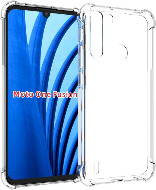 Motorola Moto One Fusion - AirPillow Cushion Transparent Soft Clear TPU Four Corners Protective Case - Polar Tech Australia