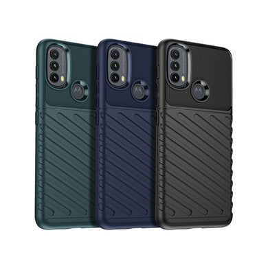 Motorola Moto E20/E30/E40 - Thunder Series Twill Texture Thickened Anti-fall Protection TPU Case - Polar Tech Australia