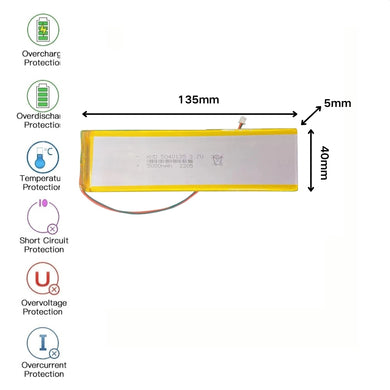 [PH2.0-JST Connector][5040135] Universal 5000mAh 3.7V Rechargeable Li-Ion Lithium Polymer Battery - Polar Tech Australia