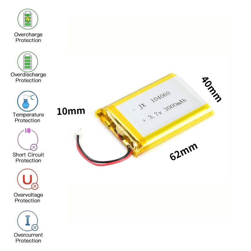 Load image into Gallery viewer, [PH2.0-JST Connector][104060] Universal 3000mAh3.7V Rechargeable Li-Ion Lithium Polymer Battery - Polar Tech Australia
