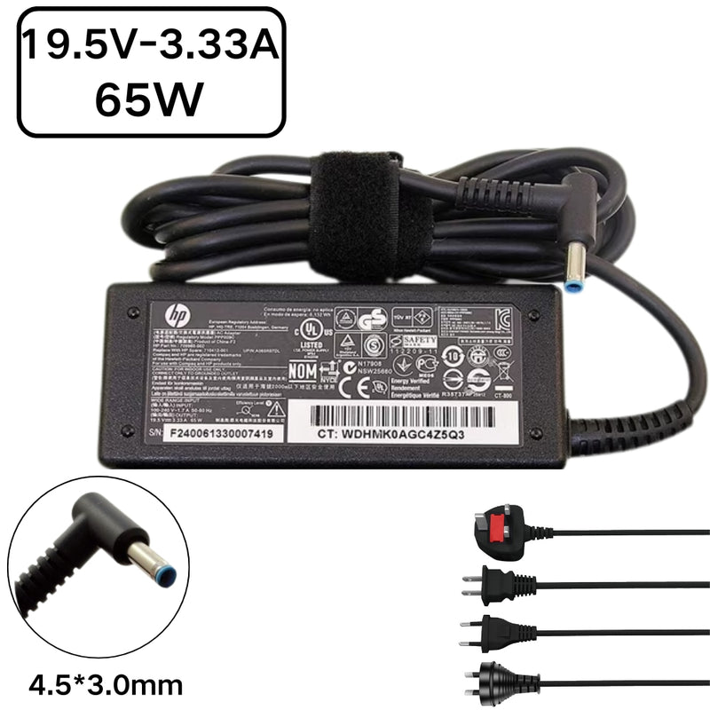 Cargue la imagen en el visor de la galería, [19.5V-3.33A/65W][4.5x3.0 Blue Tip] HP Pavilion x360 &amp; EliteBook &amp; ProBook Laptop AC Power Supply Adapter Charger - Polar Tech Australia
