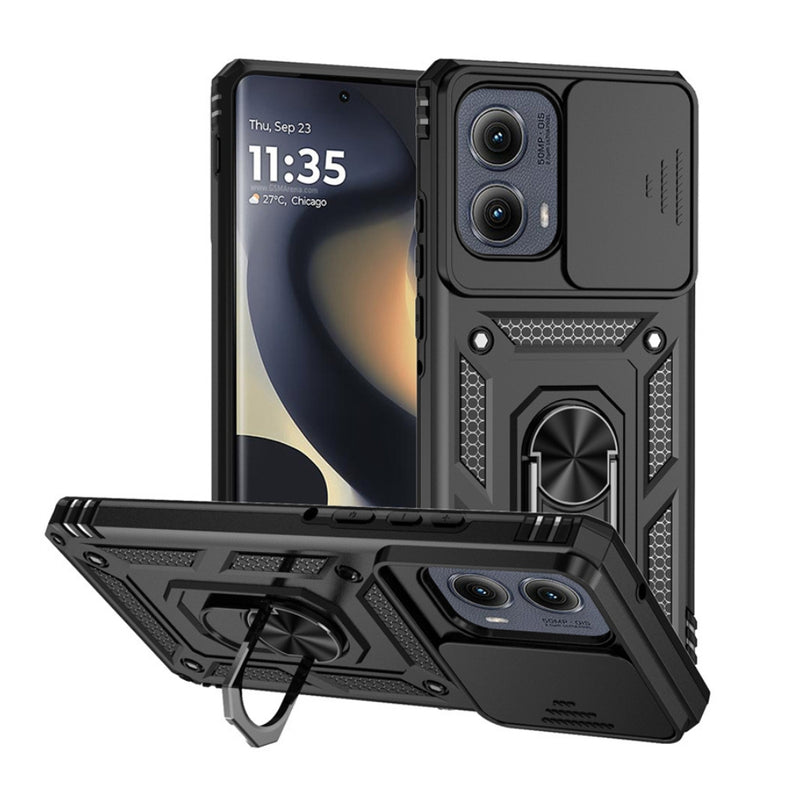 Cargue la imagen en el visor de la galería, Motorola Moto G 5G (2024) - Heavy Duty Ring Holder Case with Shockproof &amp; Camera Guard Design - Polar Tech Australia
