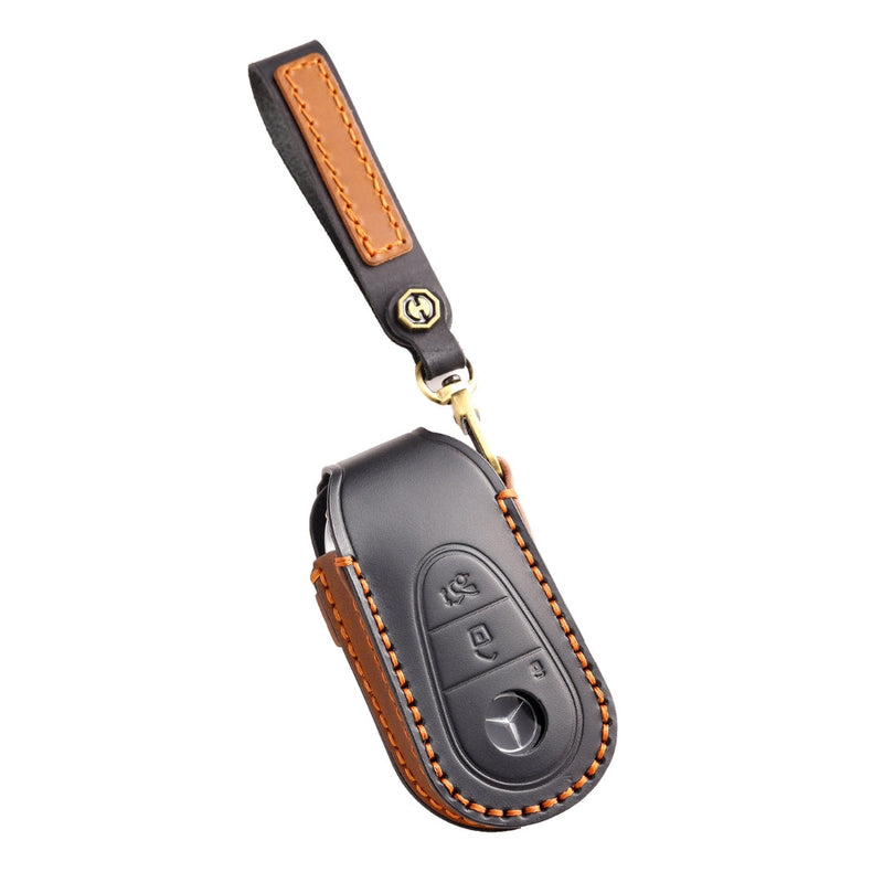 Chargez l&#39;image dans la visionneuse de la galerie, Mercedes Benz Handcrafted Genuine Leather Car Key Fob Protective Case Cover For Benz S-Class - Polar Tech Australia
