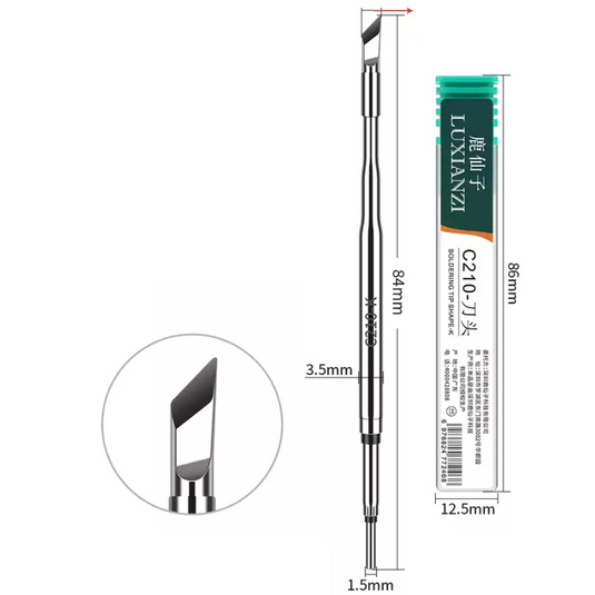[LXZ924211] C210 Soldering Iron Tip Replacement Compatible with JBC T26 Soldering Station Handle, Soldering Iron, Soldering Bent Tip Knife Head - Polar Tech Australia