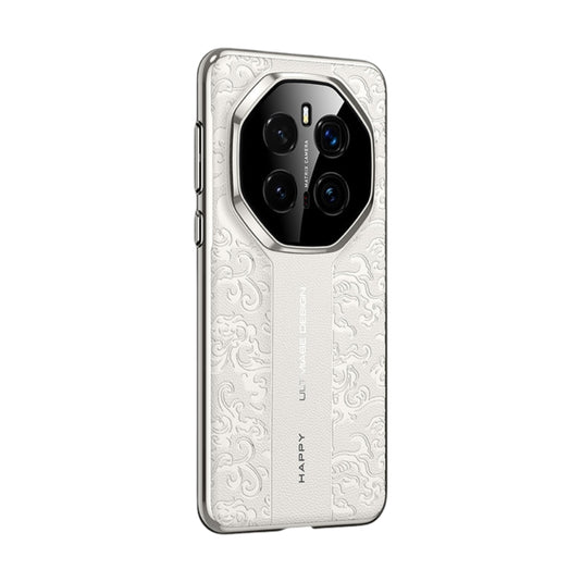 Honor Magic7 (PTP-AN00) - Cloud Dragon Pattern Plain Leather PC Phone Case