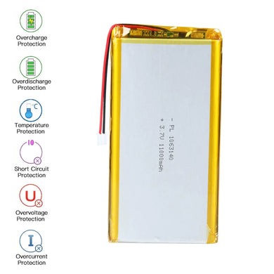 [PH2.0-JST Connector][1063140] Universal 11000mAh 3.7V Rechargeable Li-Ion Lithium Polymer Battery - Polar Tech Australia