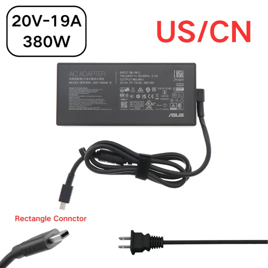 [20V-19A/380W][Rectangle Connctor] ASUS Asus ROG Strix G18 G815 G815LW / ROG Strix Scar 18 G835 G835LW G835LX Series - Laptop AC Power Supply Adapter Charger
