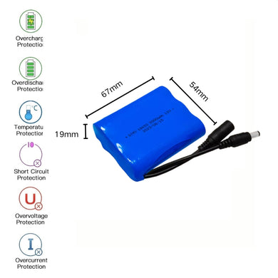 [DC Connector][18650] Universal 3000mAh 12V Rechargeable Li-Ion Lithium Polymer Battery - Polar Tech Australia