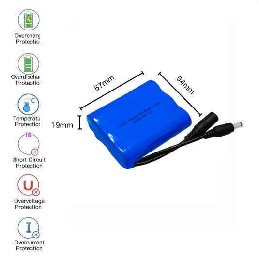 [DC Connector][18650] Universal 3000mAh 12V Rechargeable Li-Ion Lithium Polymer Battery - Polar Tech Australia