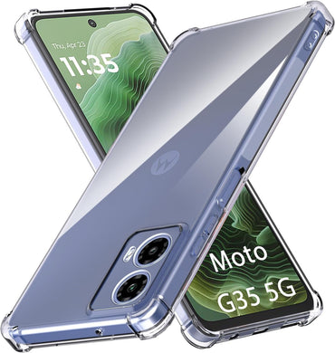 Motorola Moto G35 - AirPillow Cushion Transparent Soft Clear TPU Four Corners Protective Case - Polar Tech Australia