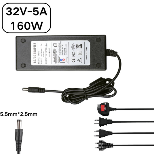 [32V-5A][5.5x2.5] Universal Computer/Monitor/CCTV POE Switch - Power Supply Adapter Wall Charger