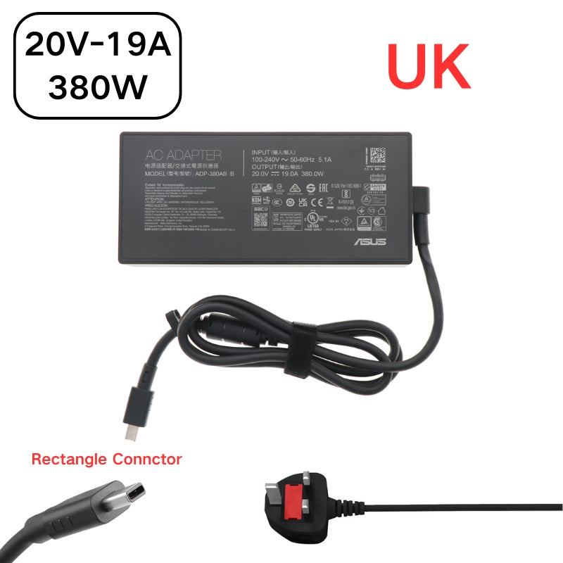 Load image into Gallery viewer, [20V-19A/380W][Rectangle Connctor] ASUS Asus ROG Strix G18 G815 G815LW / ROG Strix Scar 18 G835 G835LW G835LX Series - Laptop AC Power Supply Adapter Charger
