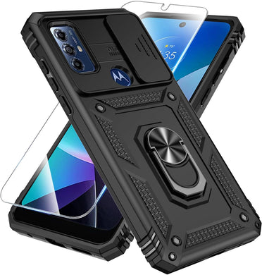 [Magnetic Ring Kickstand][Slide Camera Cover] Motorola Moto G Play 2023/Moto G Pure/Moto G Power 2022 - Shield Shockproof Rugged Heavy Duty Case - Polar Tech Australia