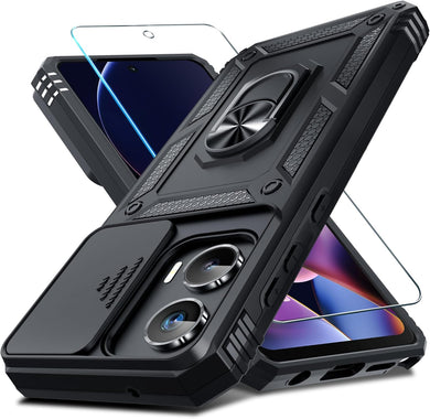 [Magnetic Ring Kickstand][Slide Camera Cover] Motorola Moto G Stylus 5G 2024 - Shield Shockproof Rugged Heavy Duty Case - Polar Tech Australia