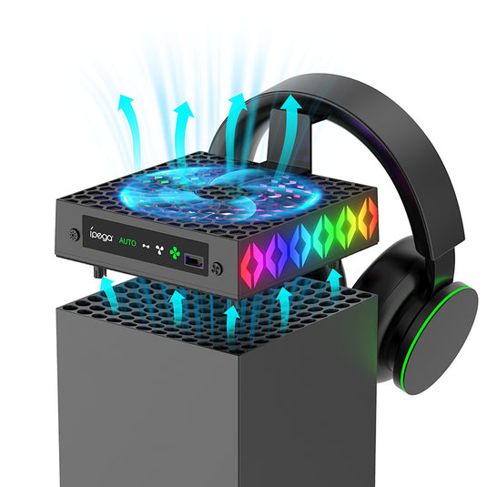 Xbox Series X Upper Top Cooling Fan With RGB Lighting & Headphone Hook Stand