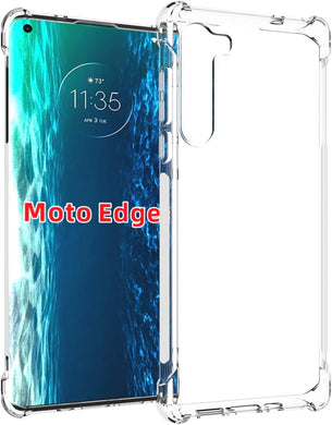 Motorola Moto Edge - AirPillow Cushion Transparent Soft Clear TPU Four Corners Protective Case - Polar Tech Australia