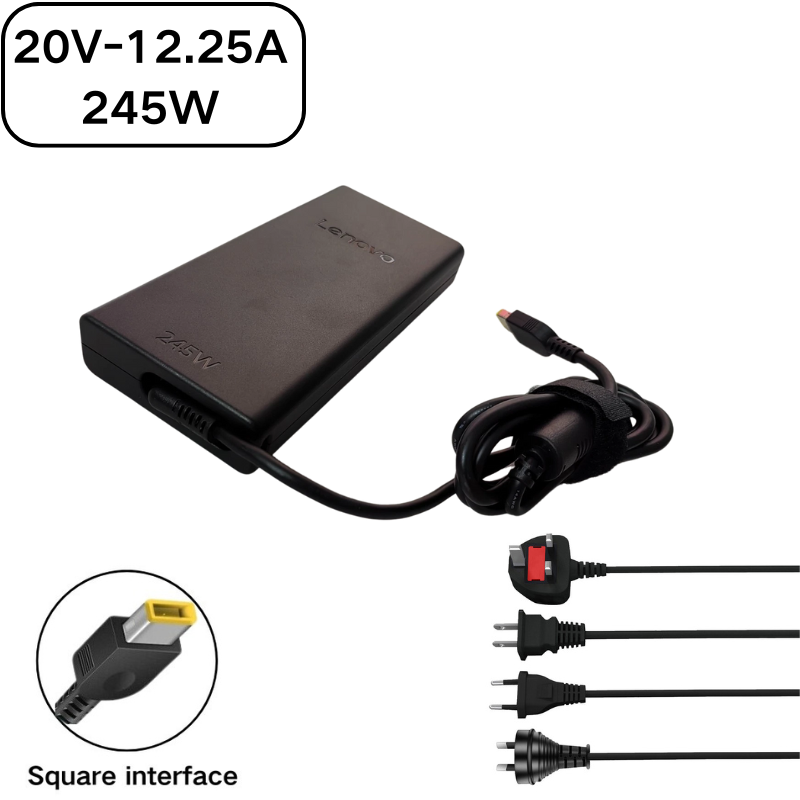 Load image into Gallery viewer, [20V-12.25A/245W][Yellow Square Slim Tip][Slim GaN] Lenovo Legion Pro 5 16IAX10 / Legion 5 15IRX10 / LOQ 17IRX10 2025 Gaming Series - Laptop AC Power Supply Adapter Charger
