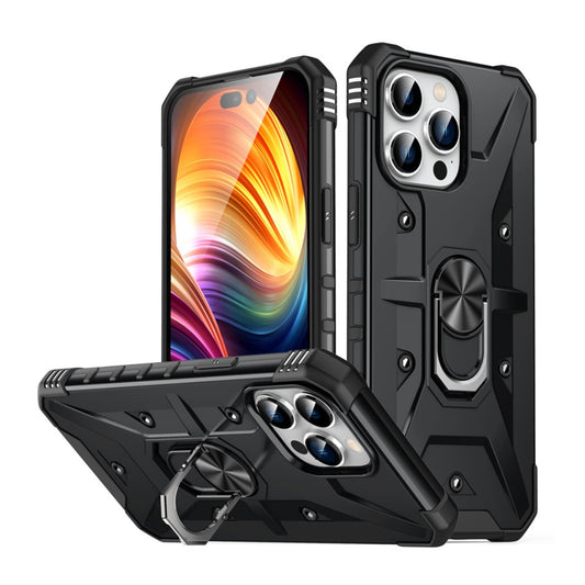 Apple iPhone 12 - Heavy Duty Armor Case With Ring Holder Stand