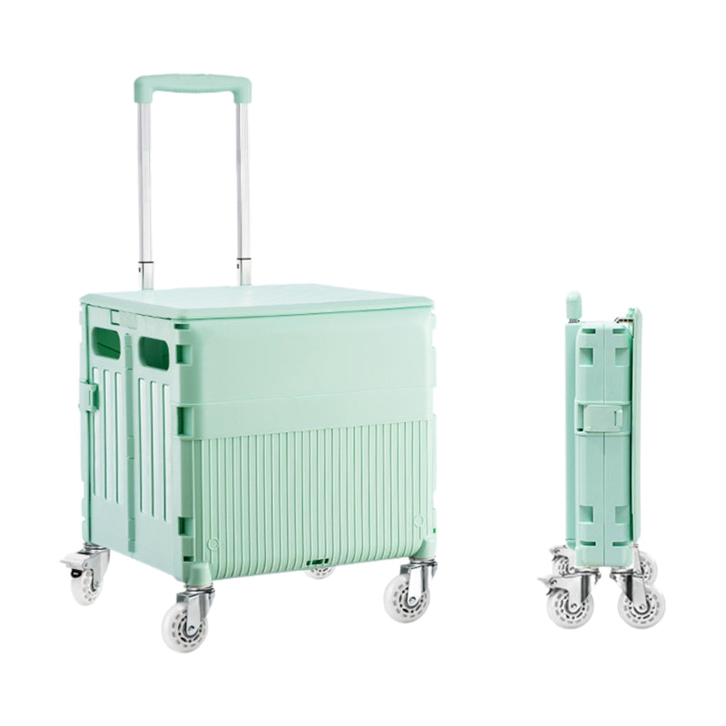 Cargue la imagen en el visor de la galería, Foldable Utility Cart with Lid Storage Box and Universal Wheels for Grocery, Travel, and Outdoor Use
