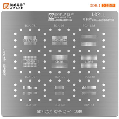 [Amaoe] [Stencil] BGA78 96 128 190 180 170 60 84 DDR RAM Memory Chip IC Solder Tin Plant Net Steel Mesh Repair Tools - Polar Tech Australia